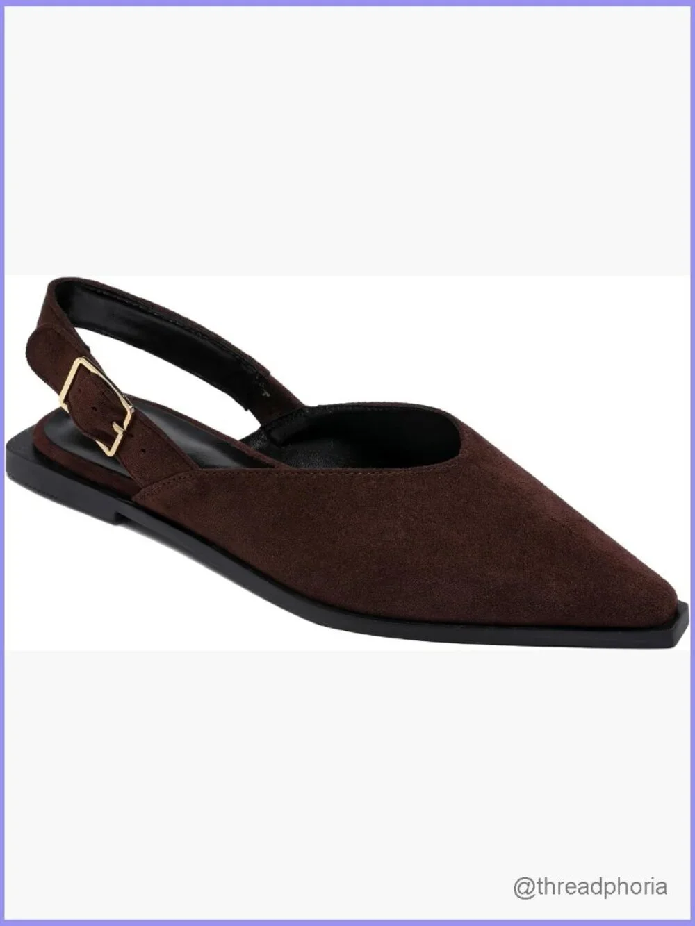 Slingback Flats Pointed Toe Low Heel Buckle Strap Mules Casual Office Dressy